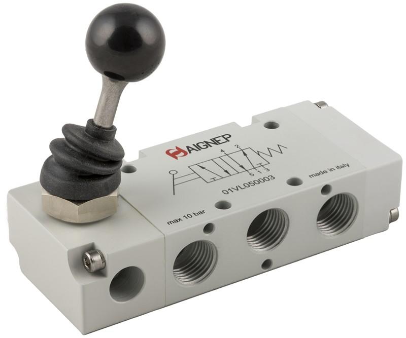 VALVA 3/2 CAI MONOSTABILA CU INTOARCERE PRIN RESORT CU LEVIER LA 90°