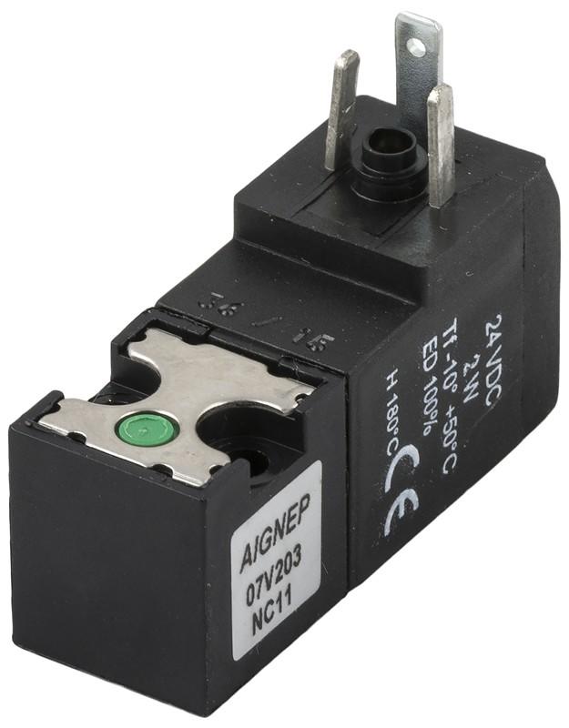 ELECTROVALVA MINIATURA 15 MM 3/2 PENTRU BAZA DIN 43650C NC NO 12V DC