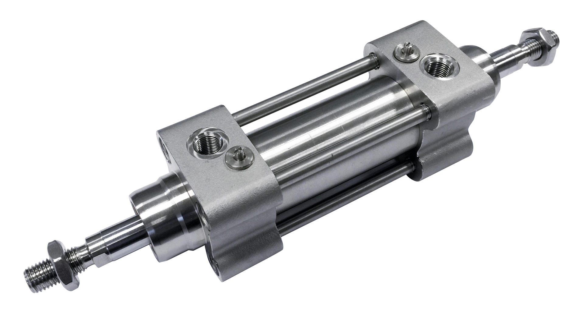 CILINDRU ISO 15552 DUBLU EFECT TIJA TRAVERSANTA AMORTIZOARE MAGNETICE Ø32 CURSA:350 INOX