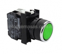 B Series Plastic with Ba9S Lampholder 1NC Spring Flush Green 22 mm Control Unit