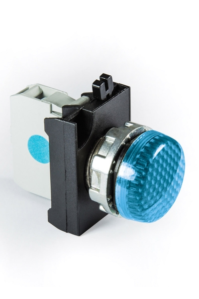 CM Series Metal with LED 110V AC/DC Blue 22 mm Pilot