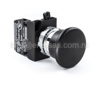CM Series Metal 1NC Spring 40 mm Mushroom Black 22 mm Control Unit