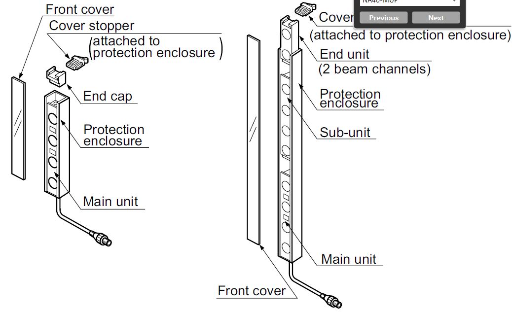 APARATOARE FRONTALA PENTRU BARIERA NA40-4