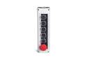 PK Series Plastic 6 Holes BDDE + 4*BDDH + BDS20 + 7*B1 (NO) + 4*B2 (NC) Grey-Black Control Box