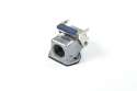 Metal 5 Poles Angled Type Socket 10A Bottom and Side Entry 1 Metal Handle Multipole