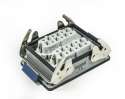 Metal 12 Poles Machine Type Socket 35A Bottom Entry 2 Metal Handle Multipole